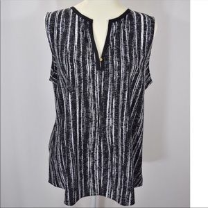 NWT Ellen Tracy black and white dressy tank top
